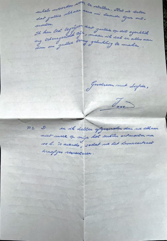 Zesde pagina van de brief.