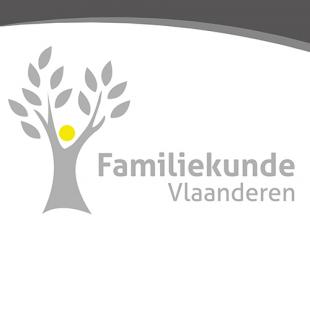 Logo van Familiekunde Vlaanderen: een getekende boom met rechts daarvan de letters "Familiekunde Vlaanderen"